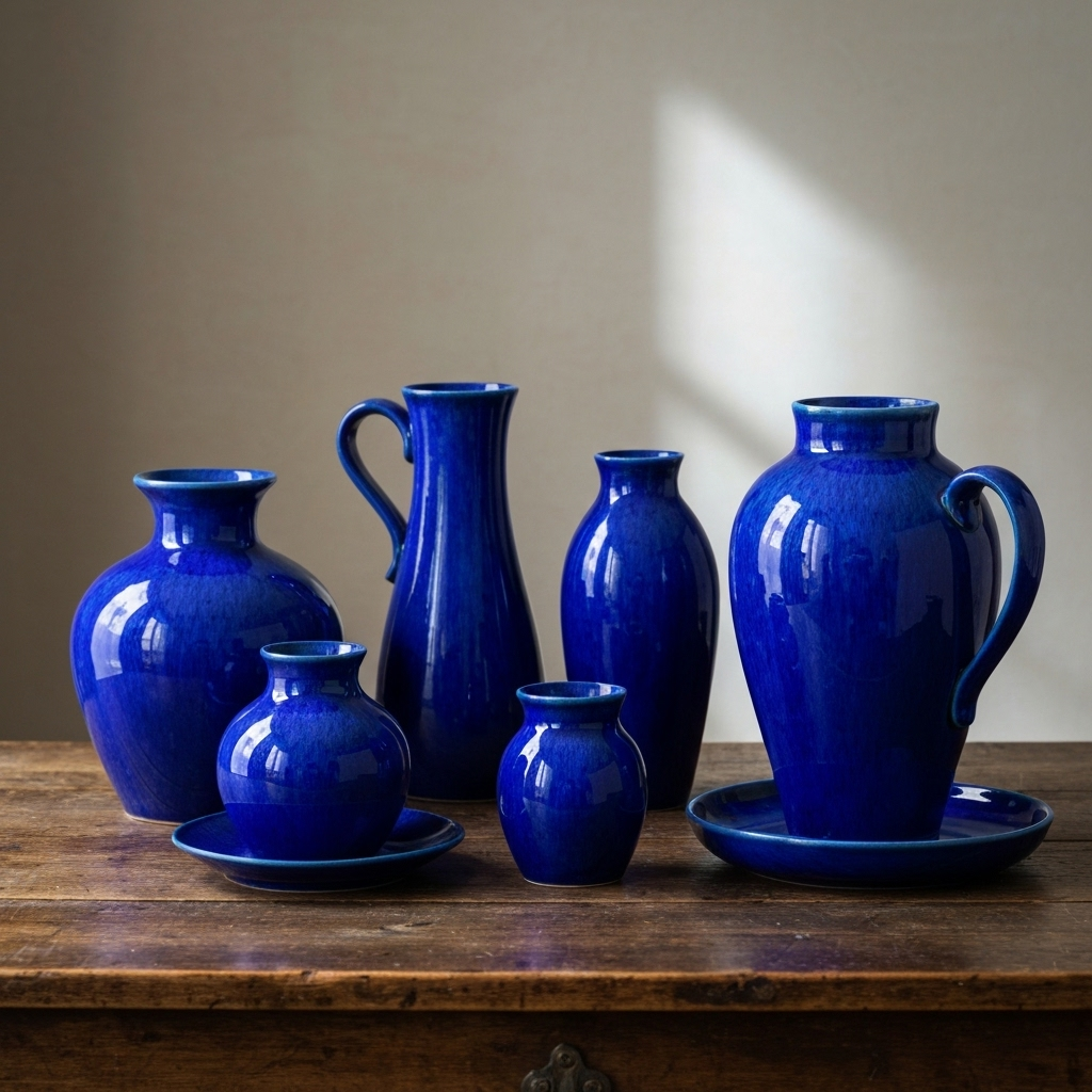 Blue Pottery Vase by Farid (Rajasthan)